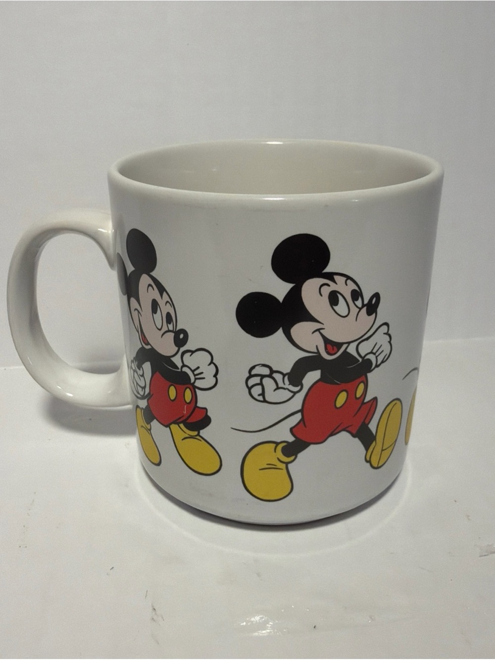 Mickey Mouse Vtg Coffee Mug. Skipping Mickey Brightens Your Morning Approx 12 Oz